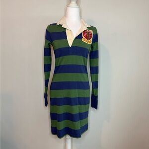 Ralph Lauren Rugby Dress Woman's Small #10 Green and Navy Blue‎ Casual Vintage